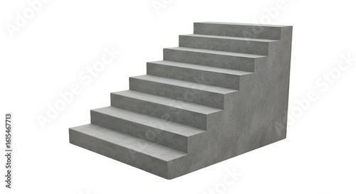 3D Illustration of Concrete Staircase Steps Isolated on Transparent Background