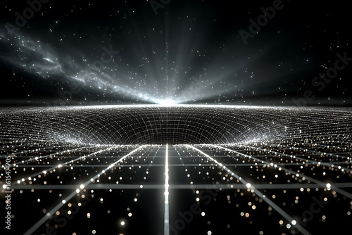 Wallpaper Mural Cosmic Black Hole Formation with Light Rays and Stars in a Dark Space Environment Torontodigital.ca