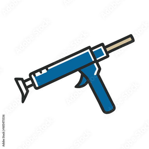 Caulking gun in blue color for home repair projects  