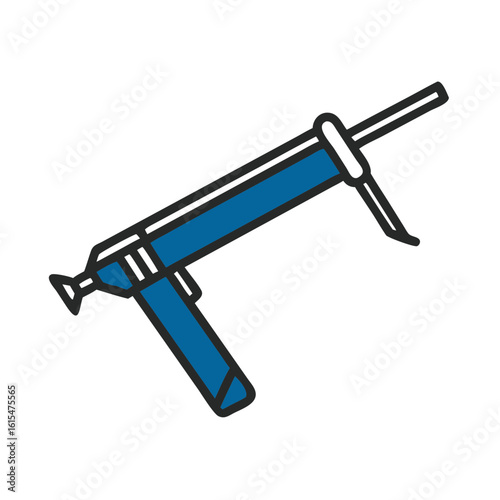 Caulking gun in blue color for construction and home repair  