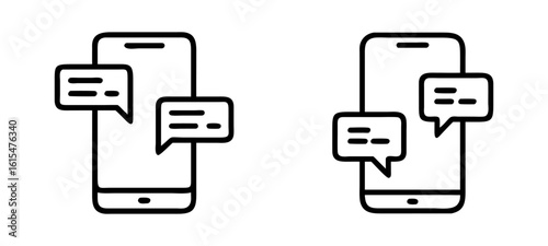 Smartphone screen showing  message bubble, symbolizing modern communication and connection