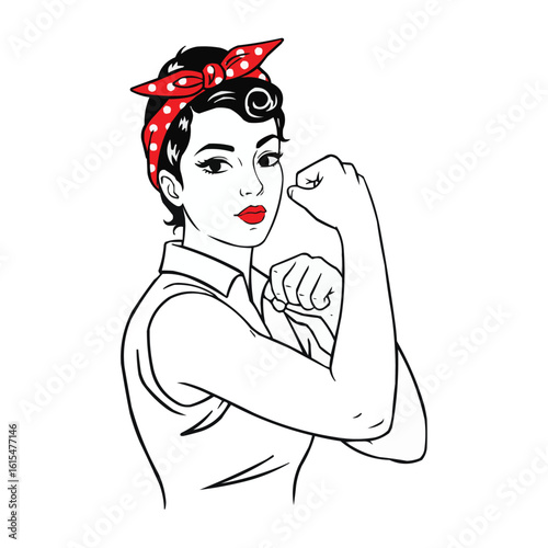 Empowered Woman Flexing Arm