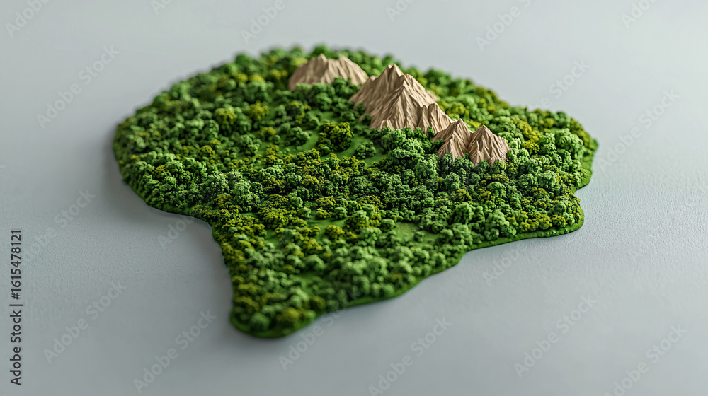Fototapeta premium Exploration Event, Scenic Landscape, Nature Model, Studio Setting, Textured Environment, Close-Up View