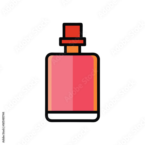 bottle of perfume isolated vector art illustration on white background 