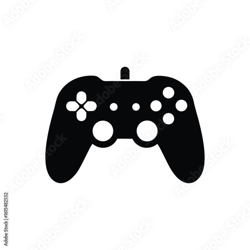 video game controller icon vector art on white background 