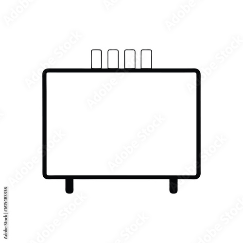 easel with blank canvas box vector art on white background 