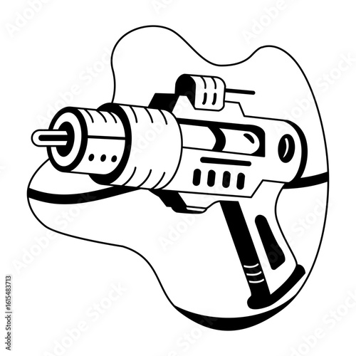 Glyph style illustration of space laser gun 