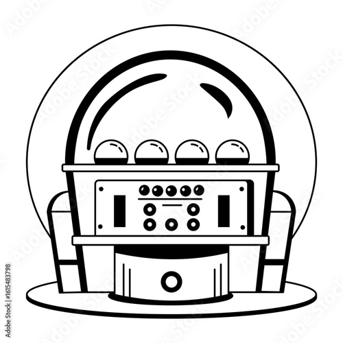 Glyph style illustration of a futuristic time machine 