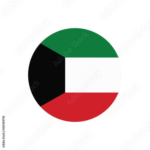 Kuwait round flag button , vector isolated on transparent background Free Download Kuwait round flag button , vector isolated on transparent background - GFXLoad