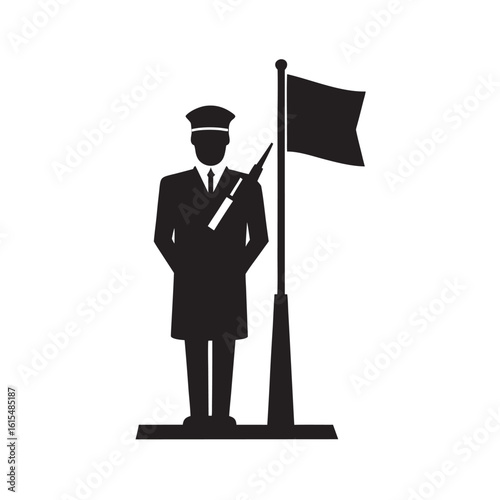 Military Honor Guard Silhouette Formation