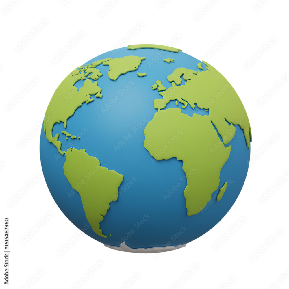 Fototapeta premium 3D Rendered Earth Globe Isolated On Black Background Illustration