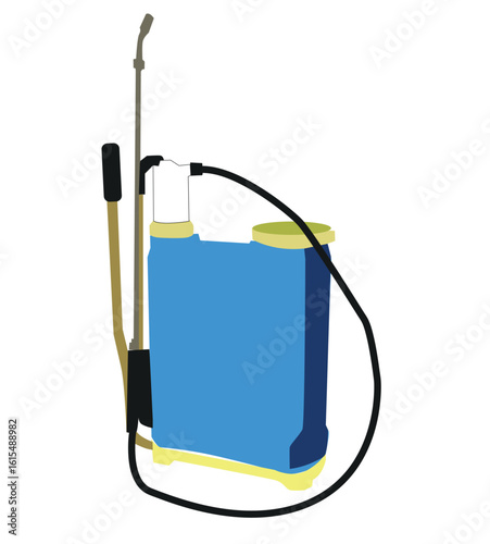 vektor Backpack sprayer for pesticides or fertilizers. Pressure sprayer flat icon