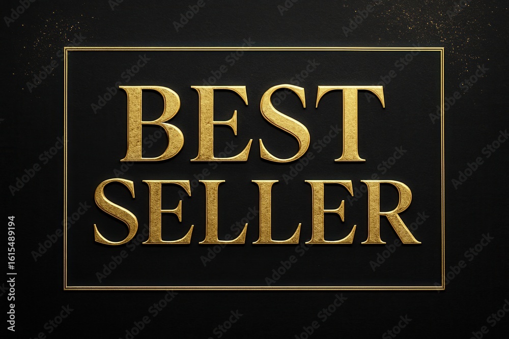 Fototapeta premium Elegant black and gold typography reading 