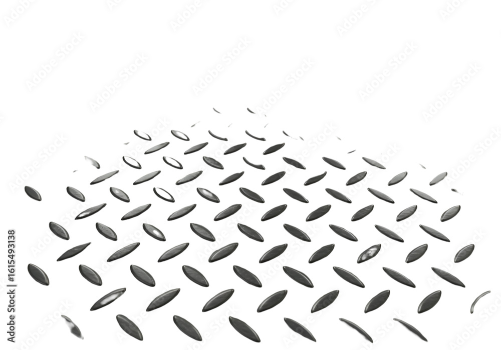 Fototapeta premium Abstract 3D Metal Diamond Plate Texture Background in Gray Color with Black