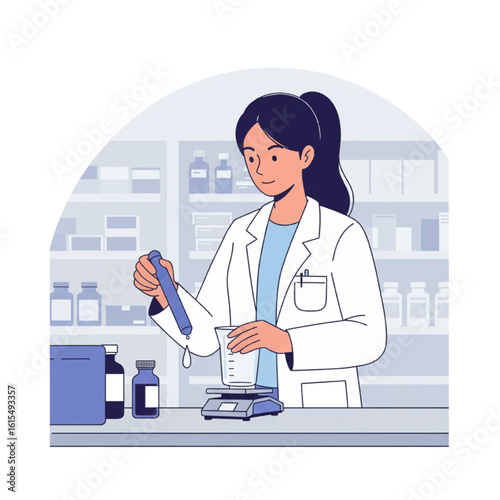 Pharmacist Working in Pharmacy Laboratory