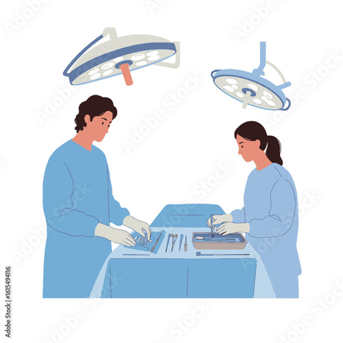 Surgeons Preparing for Operation in Operating Room