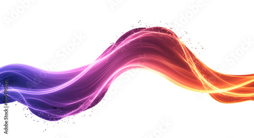 Abstract Digital Illustration Of Colorful Wavy Light Wave On Black Background