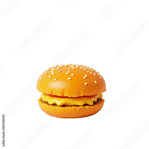 Wallpaper Mural A cartoon hamburger with cheese and condiments. Torontodigital.ca