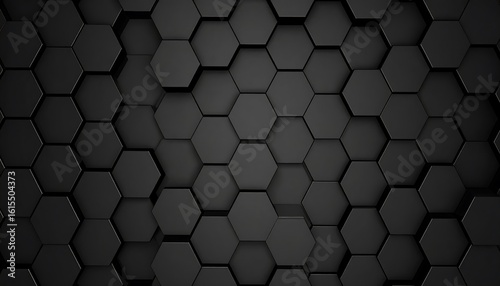 Abstract dark gray hexagonal pattern