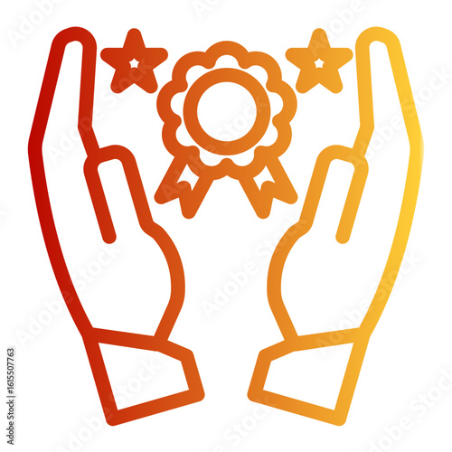 Customer Satisfaction Award Icon from Business Opportunity Collection (Outline Gradient Style)