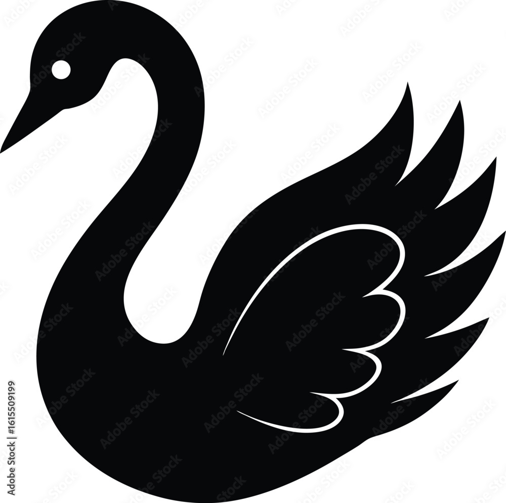 Fototapeta premium bird vector swan animal illustration