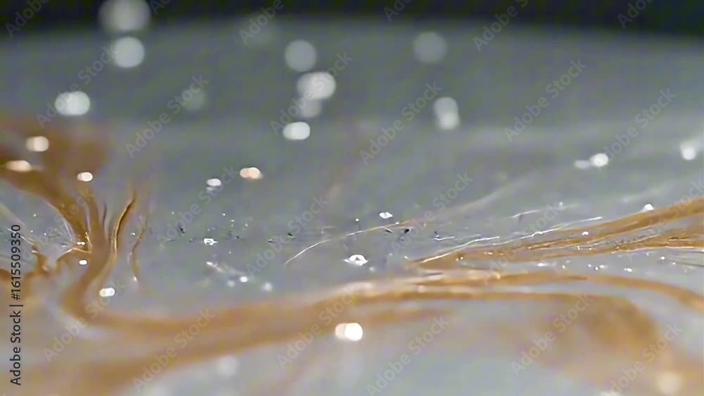 AI Generated Abstract Metallic Fluid Motion with Glossy Highlights