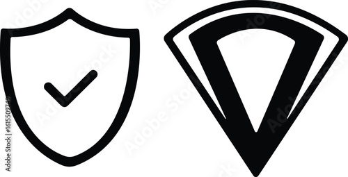 protect shield icon set.Military, Ornate, Armour, Emblem, Protection, Security, Guard.Shield badge quality symbol isolated on transparent background. Design elements for safety and protection.