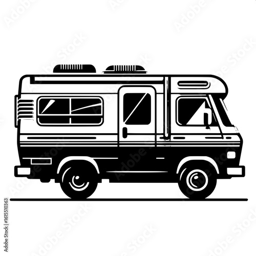 RV Camper Van Silhouette
