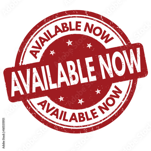 Available now grunge rubber stamp