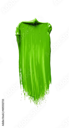 Abstract Green Paint Brushstroke Isolated On Black Background Illustration