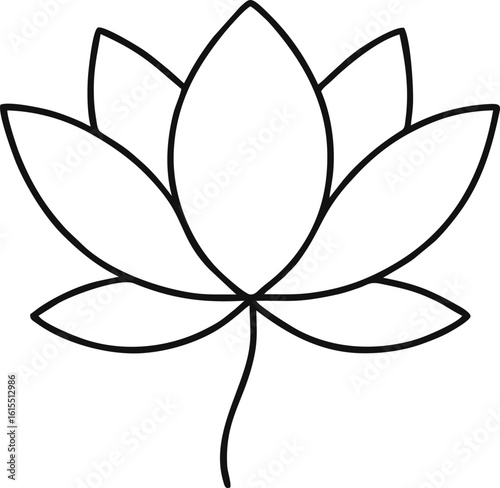 Outline lotus icon - symbol of harmony and purity