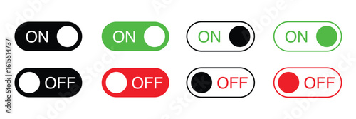 On and Off toggle switch modern button symbol vector illustration isolated on white background