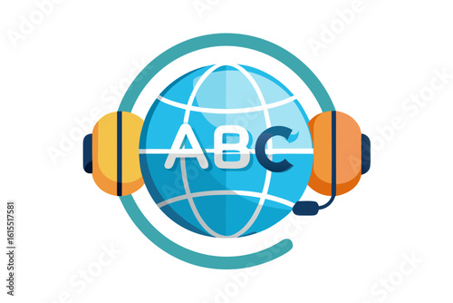 globe headset abc language learning global education