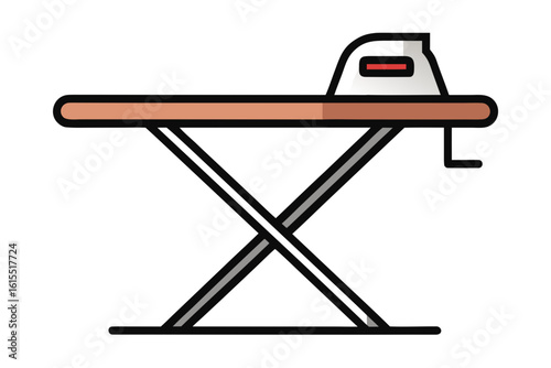 Ironing Board With Basic Iron Diagonal Placement  