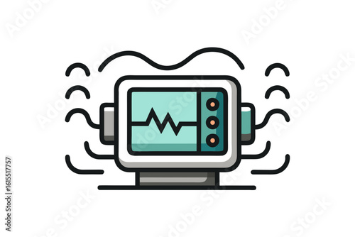 Anxiety Wave Monitor Icon Minimal Clean Design  
