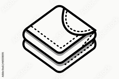 Folded Microfiber Cloth Icon Cleaning Textile Detail