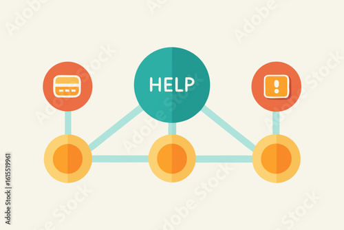three horizontal nodes arrows connected network flow