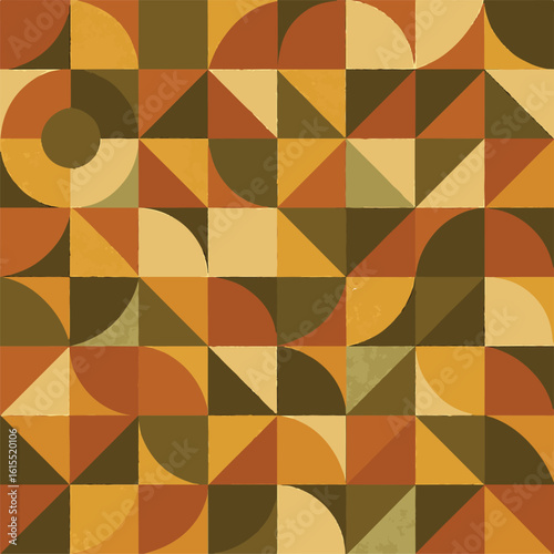 Retro Warm Earth Tone Geometric Pattern – Abstract Vintage Style Background