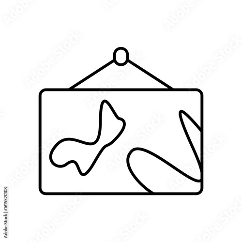 Painting Art Creative Process Line Icon: Artistic Expression & Masterpiece Outline