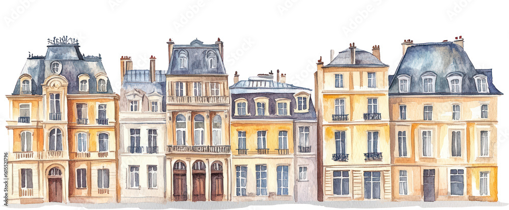 Fototapeta premium PNG Paris big palace architecture illustration watercolor.