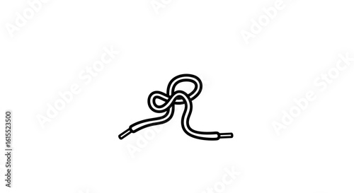 Leftover Shoelace Piece Rolled into Tight Spiral – Minimalist Vector