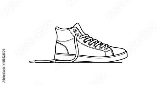 Single Shoelace with Sneaker Vector