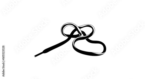 Shoelace Looping in Balanced Curves – Isolated Clean Vector