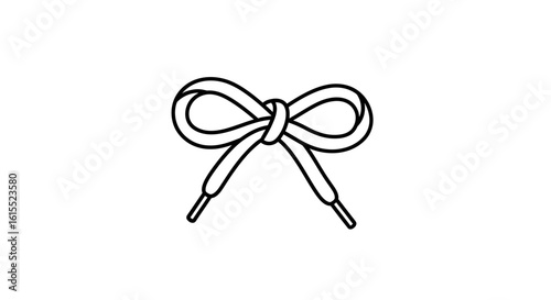 Symmetrical Shoelace Bow with Tight Loops – Vector Art