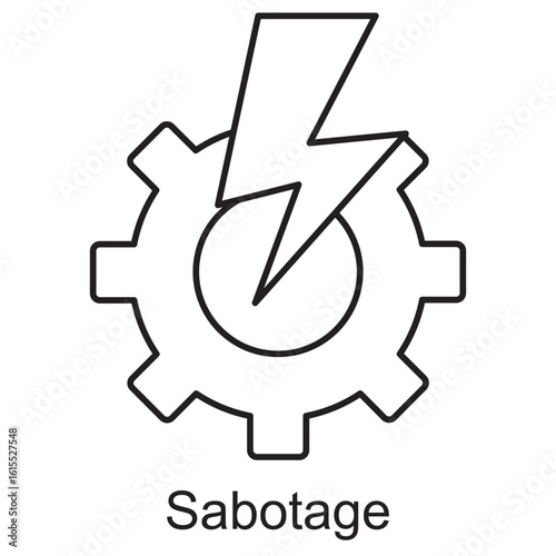 Sabotage Icon, Hidden Threats Unmasking Acts of Sabotage, Disrupt and Destroy The Anatomy of Sabotage, vector