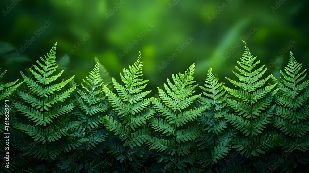 Obraz premium Ornamental fern with delicate graceful fronds in a vibrant green cascade
