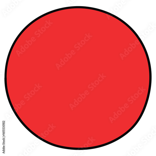 Hand-drawn cartoon red circle on a white background.