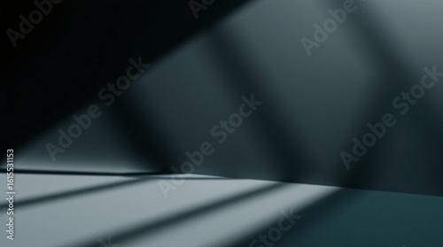 Spotlights creating a dramatic effect with bright beams against a dark background.
