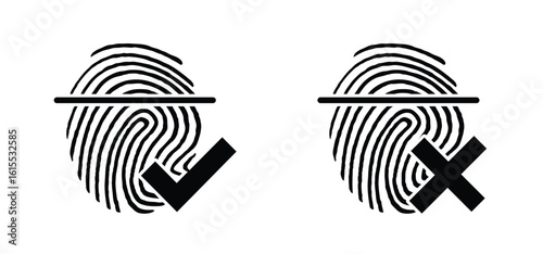 Line finger print icon. Finger print id authentication. ID private information code. Finger prints scanning concept. scan or scanner for lock secure security logo. Digital fingerprint, identification.
