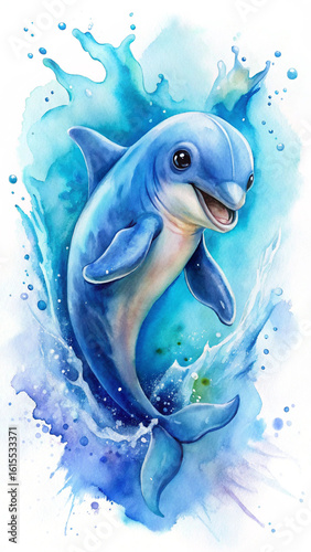 abstract blue background with fishes